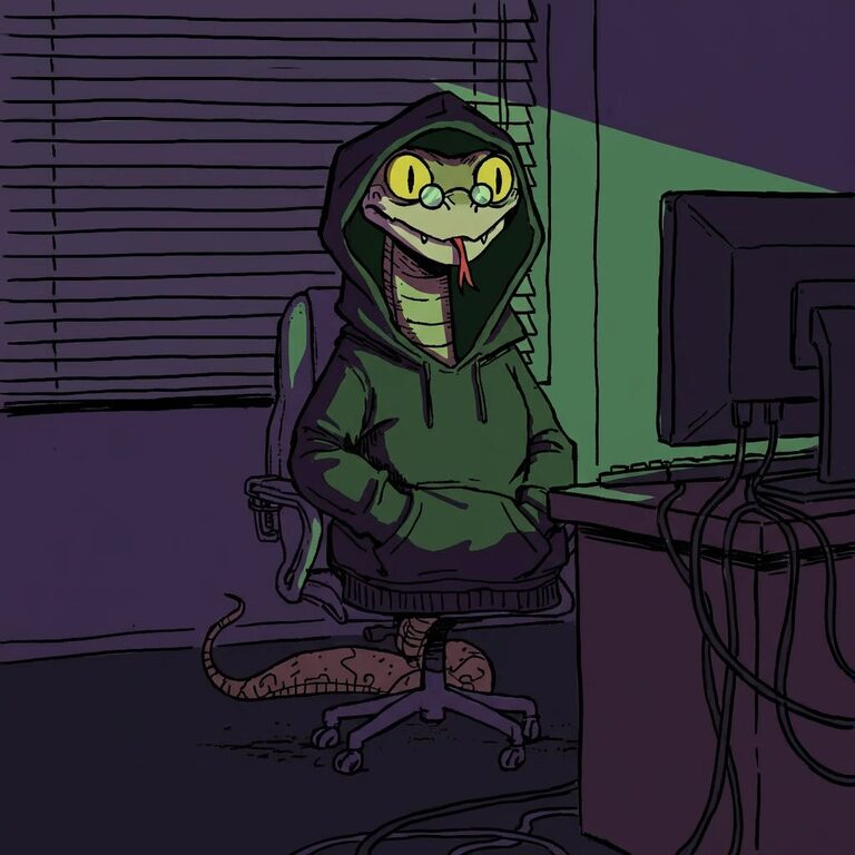 Le Trigonocéphale surveille