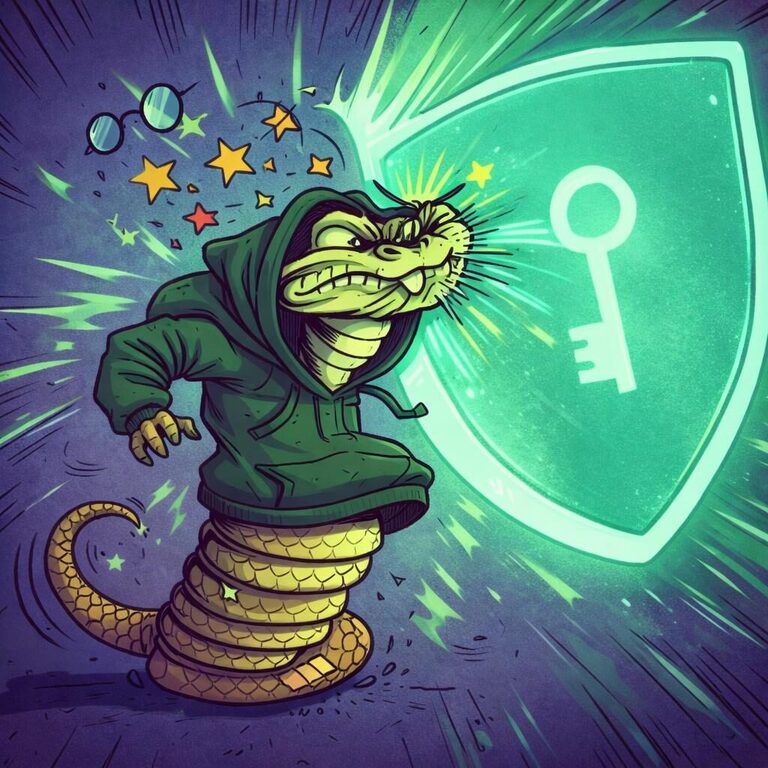 Le Trigonocéphale se prend un mur